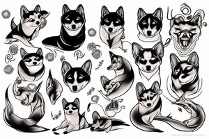 Shiba inu demon tattoo idea