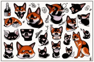 Shiba inu demon tattoo idea