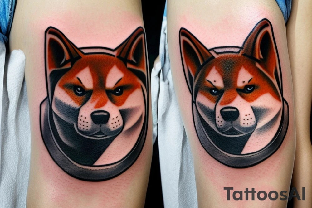 Shiba inu warrior tattoo idea