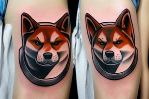 Shiba inu warrior tattoo idea