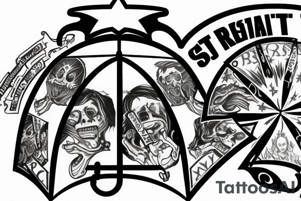 Umbrella Logo plus the S.T.A.R.S logo from Resident Evil tattoo idea