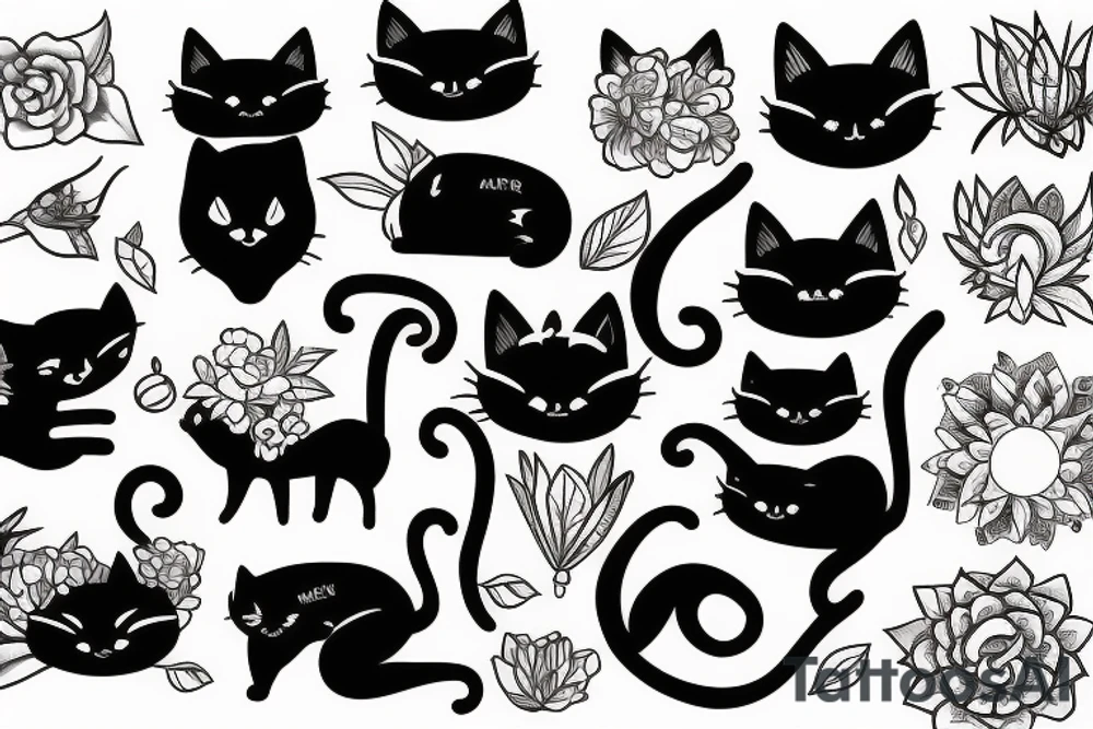 black cat, nature, positive vibes tattoo idea