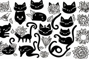 black cat, nature, positive vibes tattoo idea