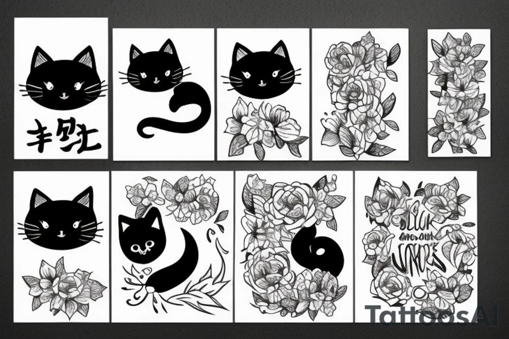 black cat, nature, positive vibes tattoo idea