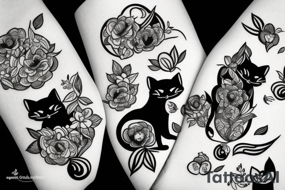 black cat, nature, positive vibes tattoo idea black cat, nature, positive vibes tattoo idea
