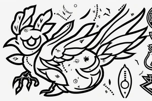 Judgement Bird from Lobotomy corporation with unbalanced scale tattoo idea