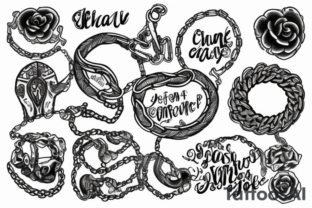 chain inscription tattoo idea