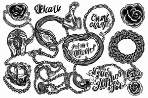 chain inscription tattoo idea