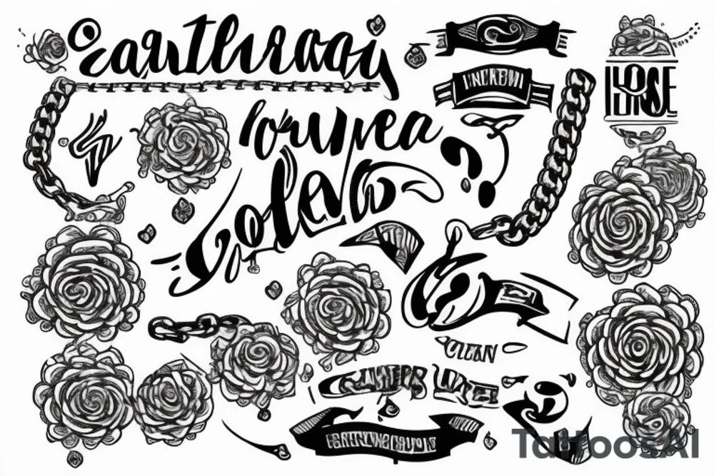 chain inscription tattoo idea