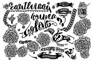 chain inscription tattoo idea