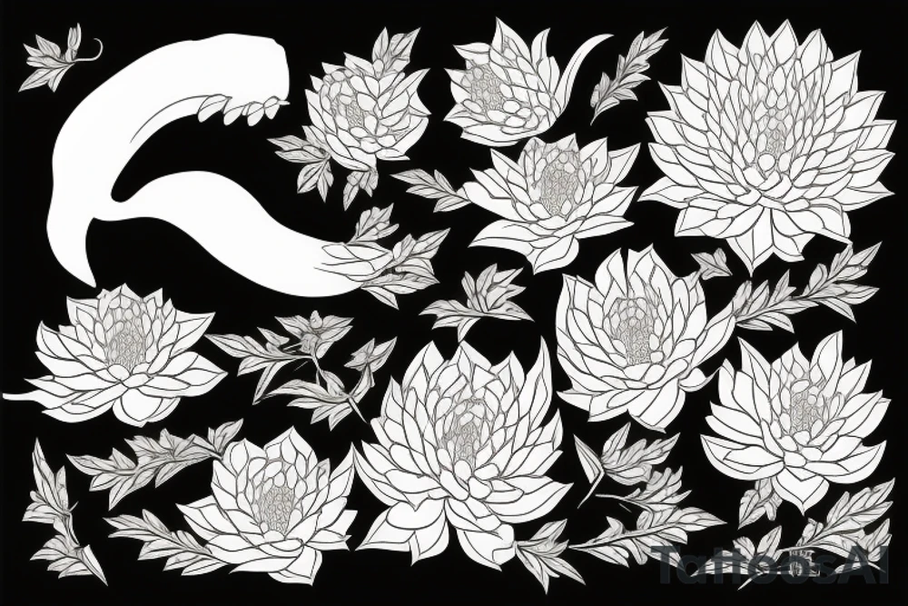 Viper surrounded by chrysanthemum tattoo idea