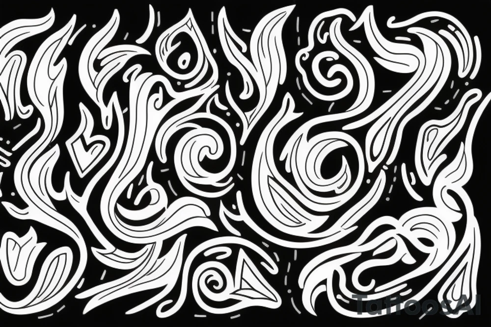 Art blackwork with flowing neon patterns and colors tattoo idea Art blackwork with flowing neon patterns and colors tattoo idea