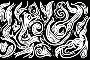 Art blackwork with flowing neon patterns and colors tattoo idea