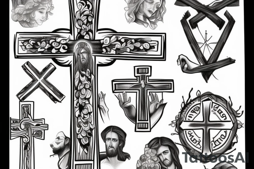 A cross with Jesus combined into it tattoo idea