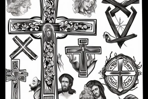 A cross with Jesus combined into it tattoo idea
