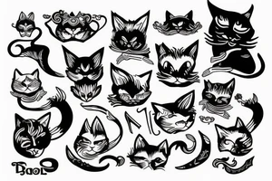 Mirror Devil Cat tattoo idea