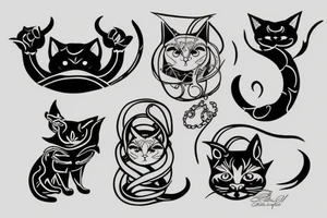 Mirror Devil Cat tattoo idea