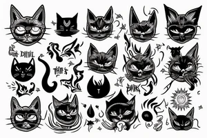 The devil's cat in the smoke tattoo idea