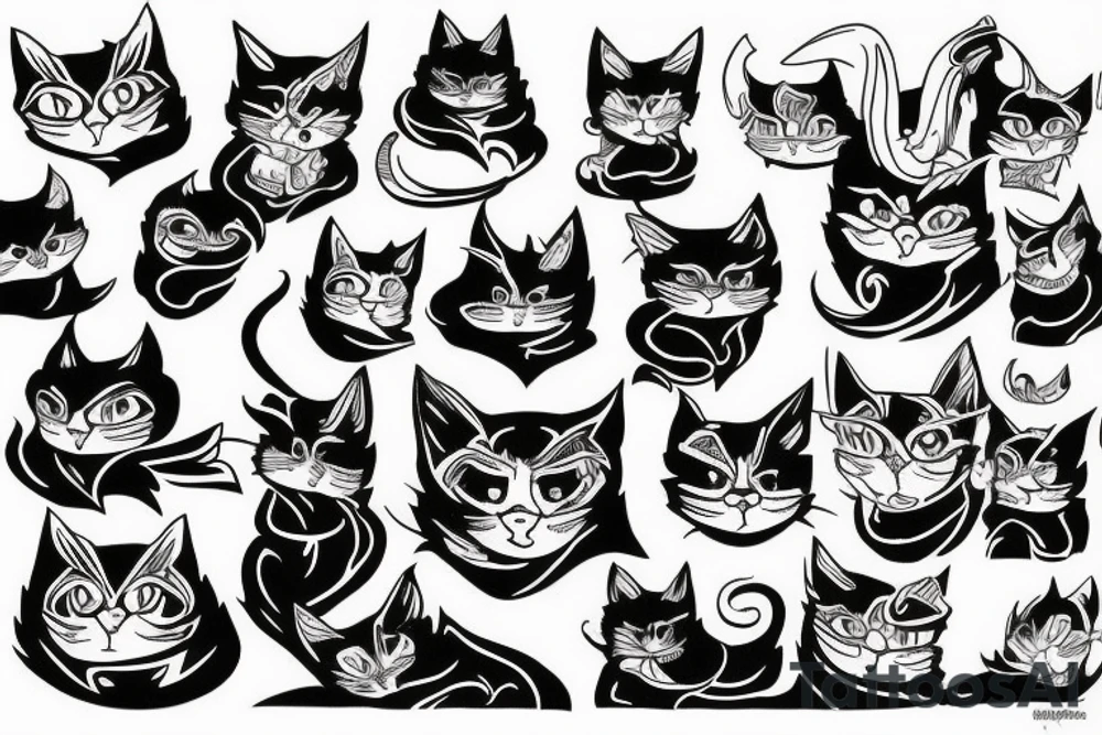 The devil's cat in the smoke tattoo idea