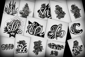 4 letter initials of a name tattoo idea