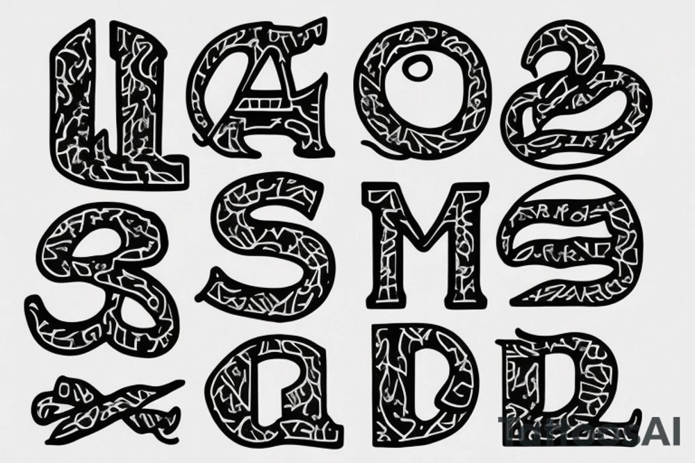 4 letter initials of a name tattoo idea