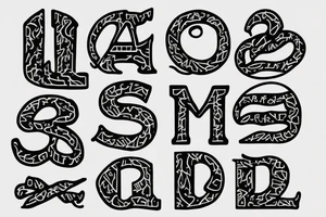 4 letter initials of a name tattoo idea