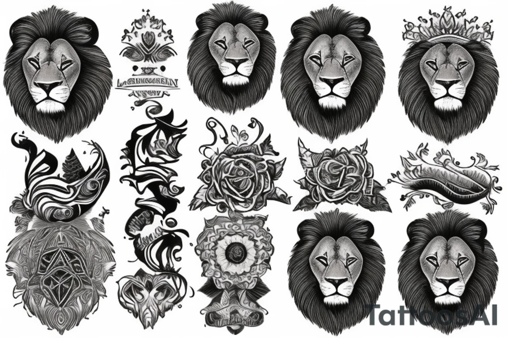 Lion,mountains tattoo idea