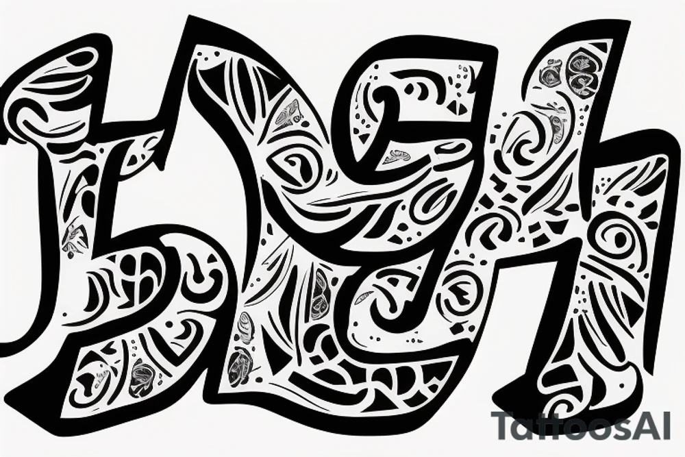 letter B sign tattoo idea