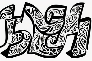 letter B sign tattoo idea