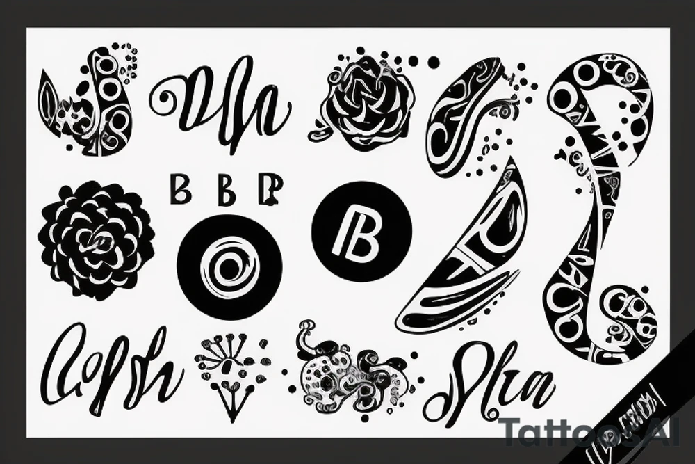 letter B sign tattoo idea