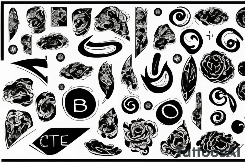 letter B sign tattoo idea
