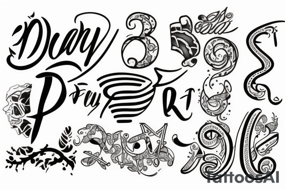 Letter D and Cash tattoo idea