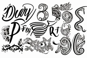 Letter D and Cash tattoo idea