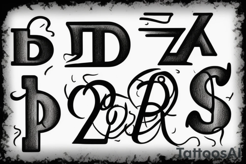 Letter D and Cash tattoo idea