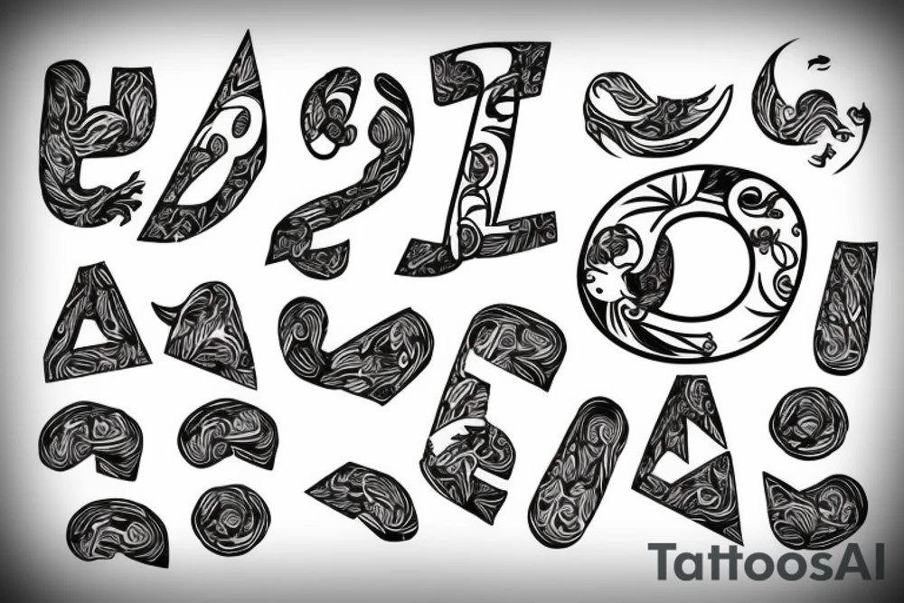 Letter D with Cash tattoo idea