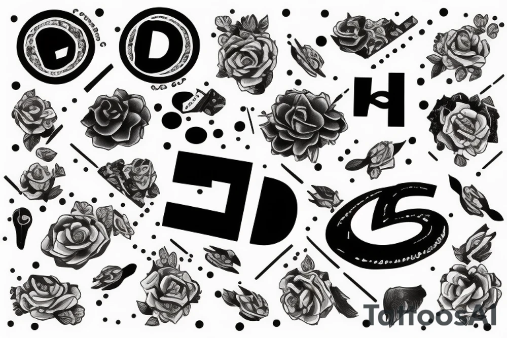 Letter D with Cash tattoo idea
