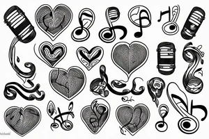 music,heart tattoo idea