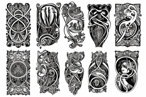 art nouveau with a semicolon inside tattoo idea