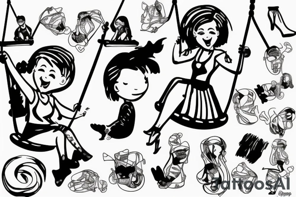 nicola sturgeon swinging on a swing tattoo idea