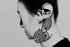 Minimalistic, small, headphones tattoo idea