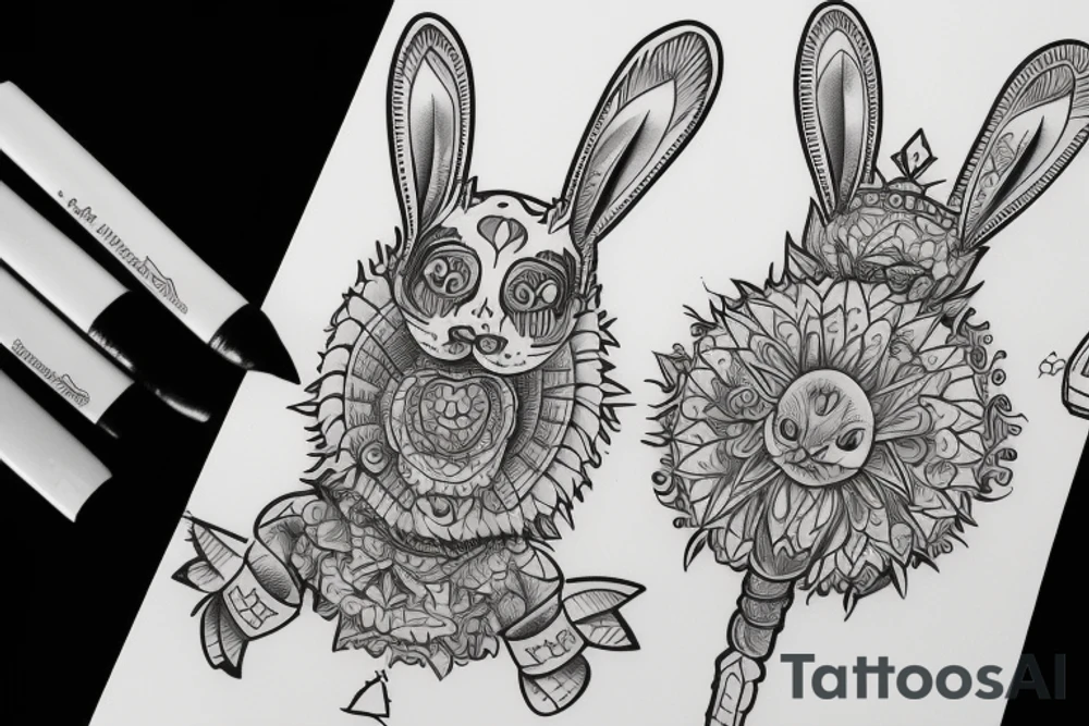 Bunny barbells tattoo idea