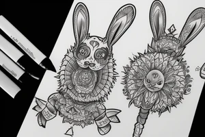 Bunny barbells tattoo idea