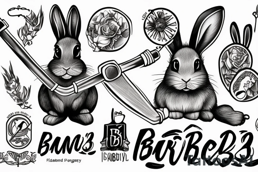 Bunny barbells tattoo idea
