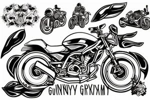 Bunny gym motorcycle tattoo idea