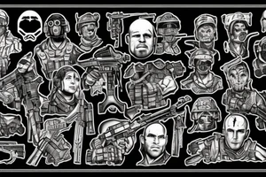 Tattoo depicting the video games Battlefield: Bad Company 2, Halo 3, God of War, Ghosts of Tsushima, and Rainbow Six Vegas 2 tattoo idea