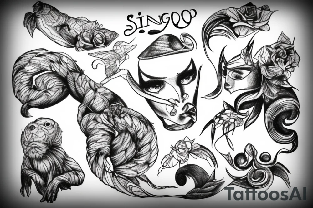 Un singe avec la longue sortante tattoo idea