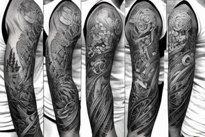 Full sleeve tattoo design for aquaries tattoo idea