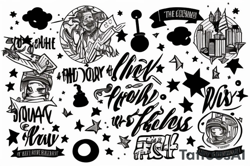 the city holds the man who reaches for the stars to freedom tattoo idea