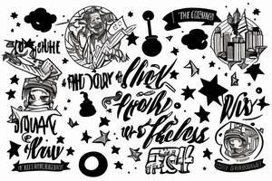 the city holds the man who reaches for the stars to freedom tattoo idea