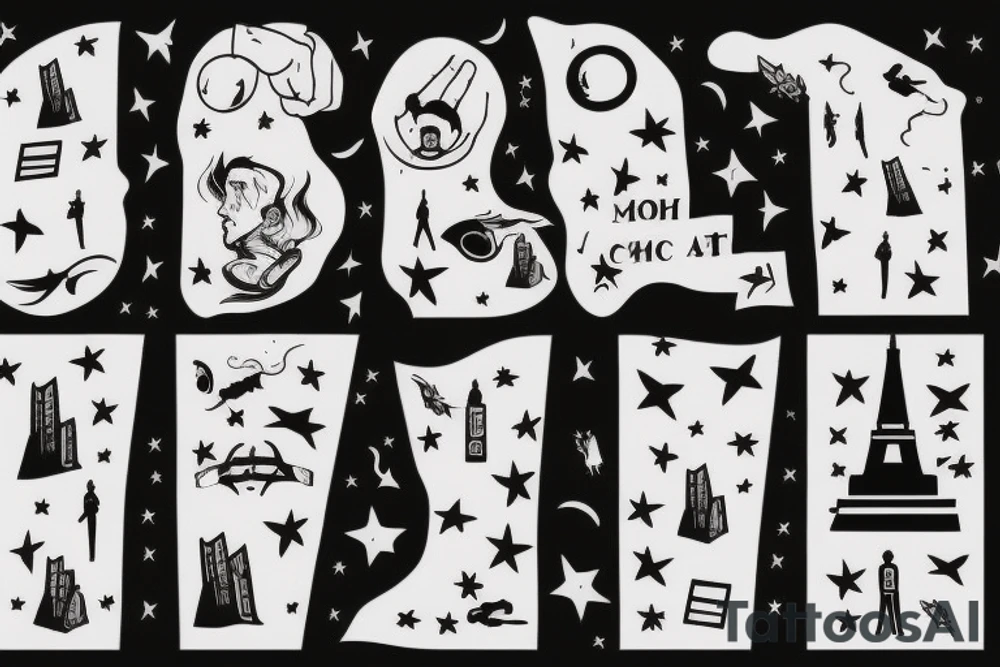 the city holds the man who reaches for the stars to freedom tattoo idea